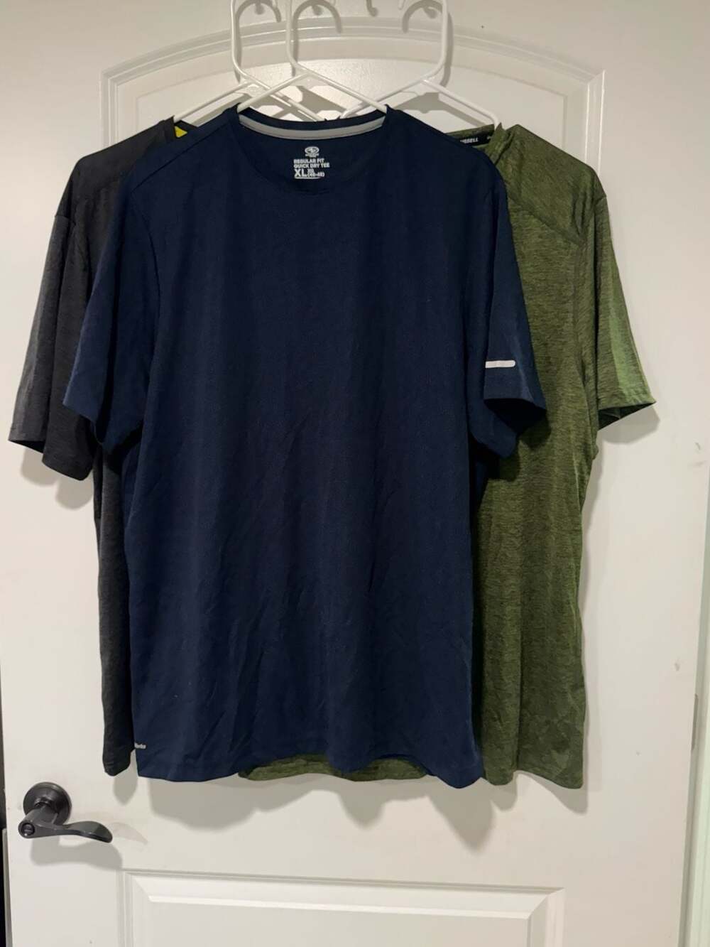 3 Pack Quick Dry Performance Athletic T-Shirts Navy Gray Green Men’s XL
